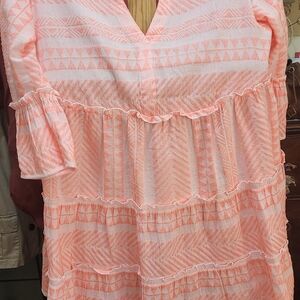 Mud Pie Pink Patterned Midi Dress